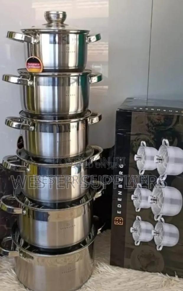 12 Pieces Stainless Steel Edenburg Cookware Set