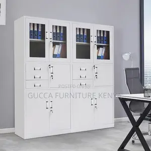 Cabinets:Office Cabinet With 3-Drawer and Secure Safe