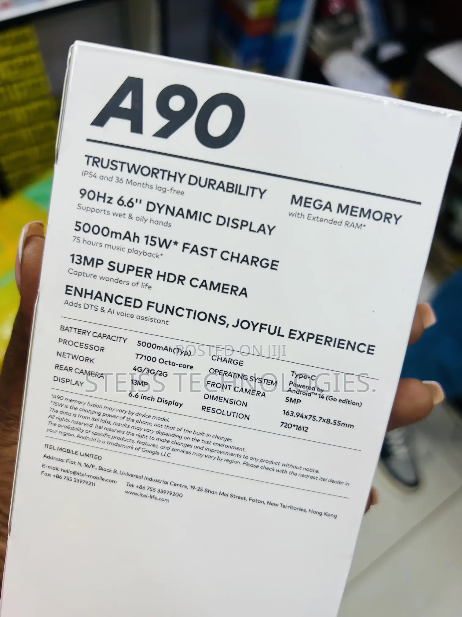 New Itel A90 128 GB Black