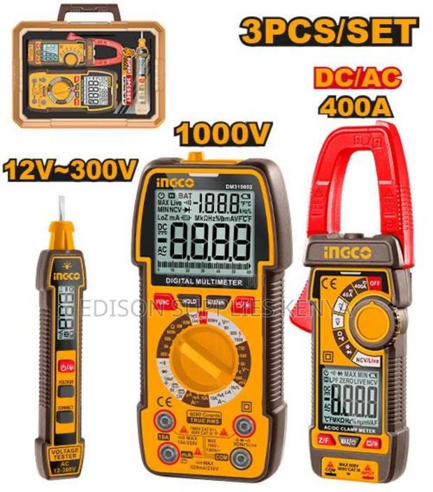 Electrical Test Kit Ingco 3pc Digital Multimeter Clamp Meter 1000v - main view