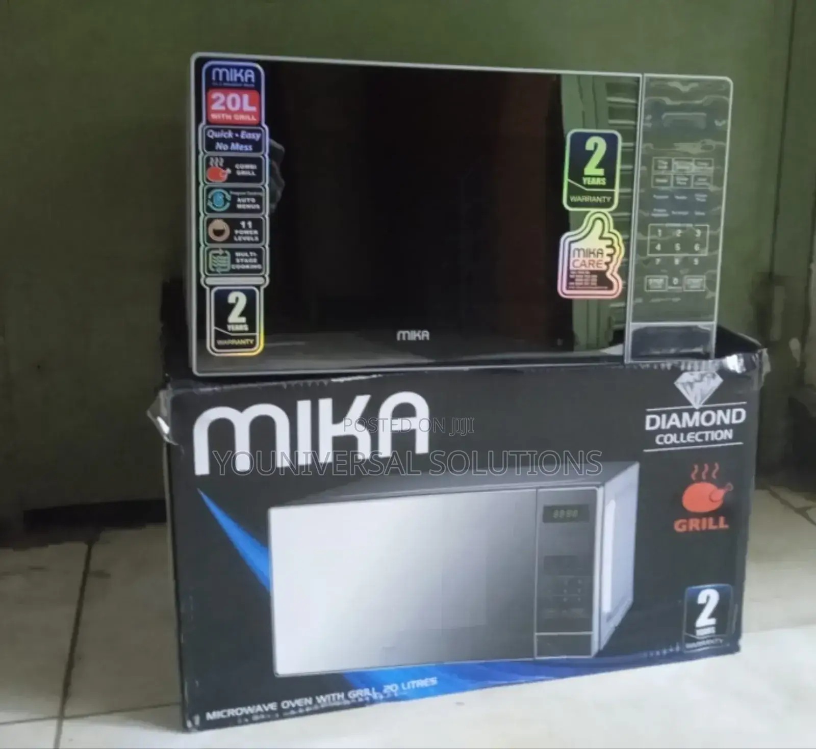 Mika Microwave Oven Grill 20ltr With 1000w Grill Silver