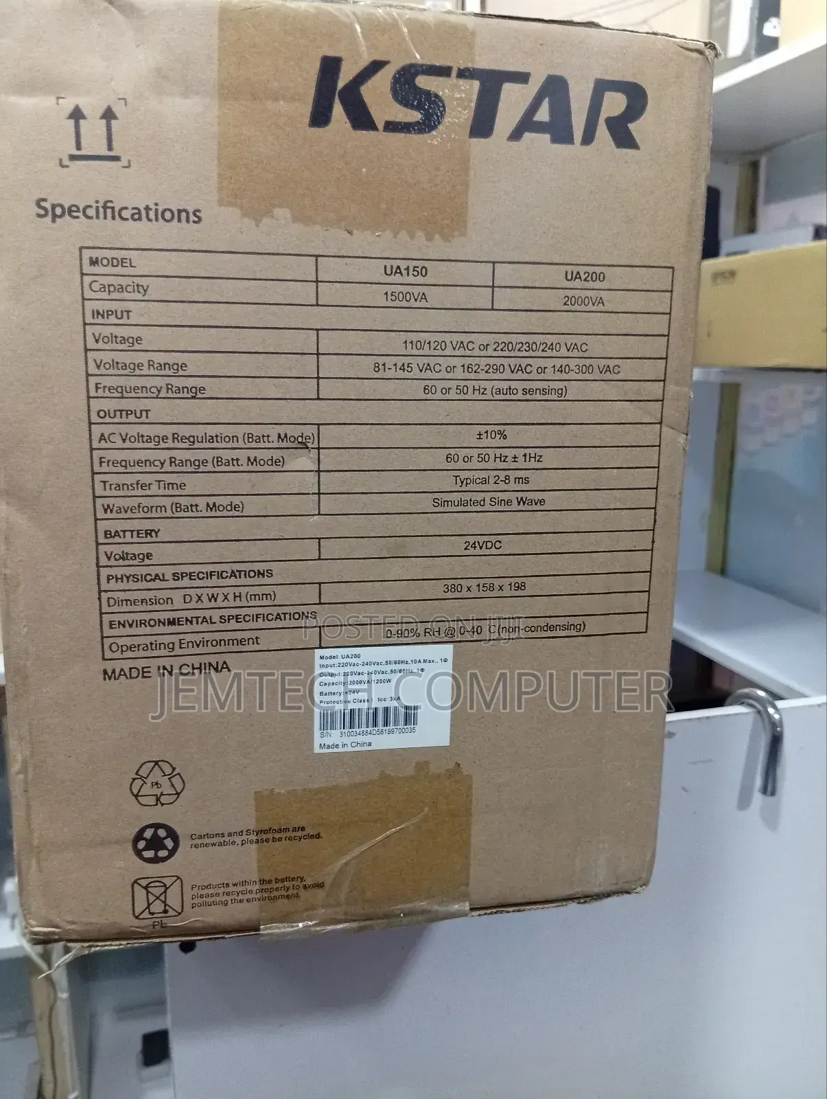 2 Kva Kstar Ups Ua 200 ^°2000va Ups Backup