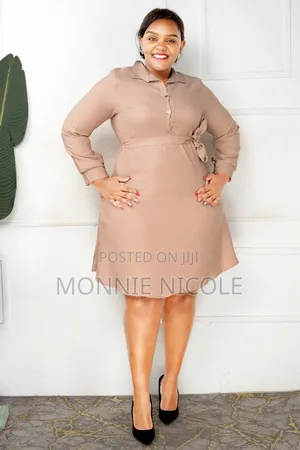 Stylish Plus Size Nude Dress💯🤎