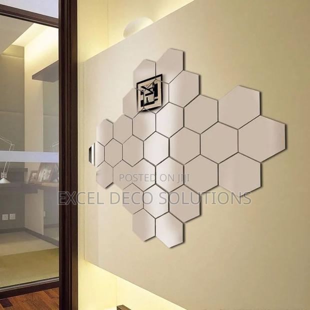 Self Sticking Hexagon Wall Mirrors