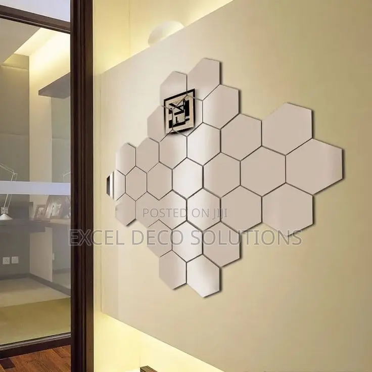 Self Sticking Hexagon Wall Mirrors