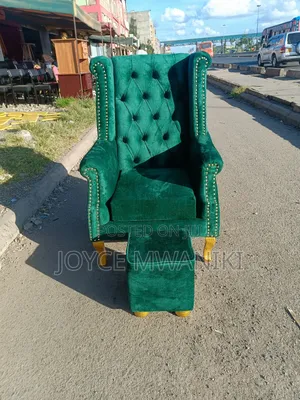 Single Pedicure Seat and Stool Emarld Green 