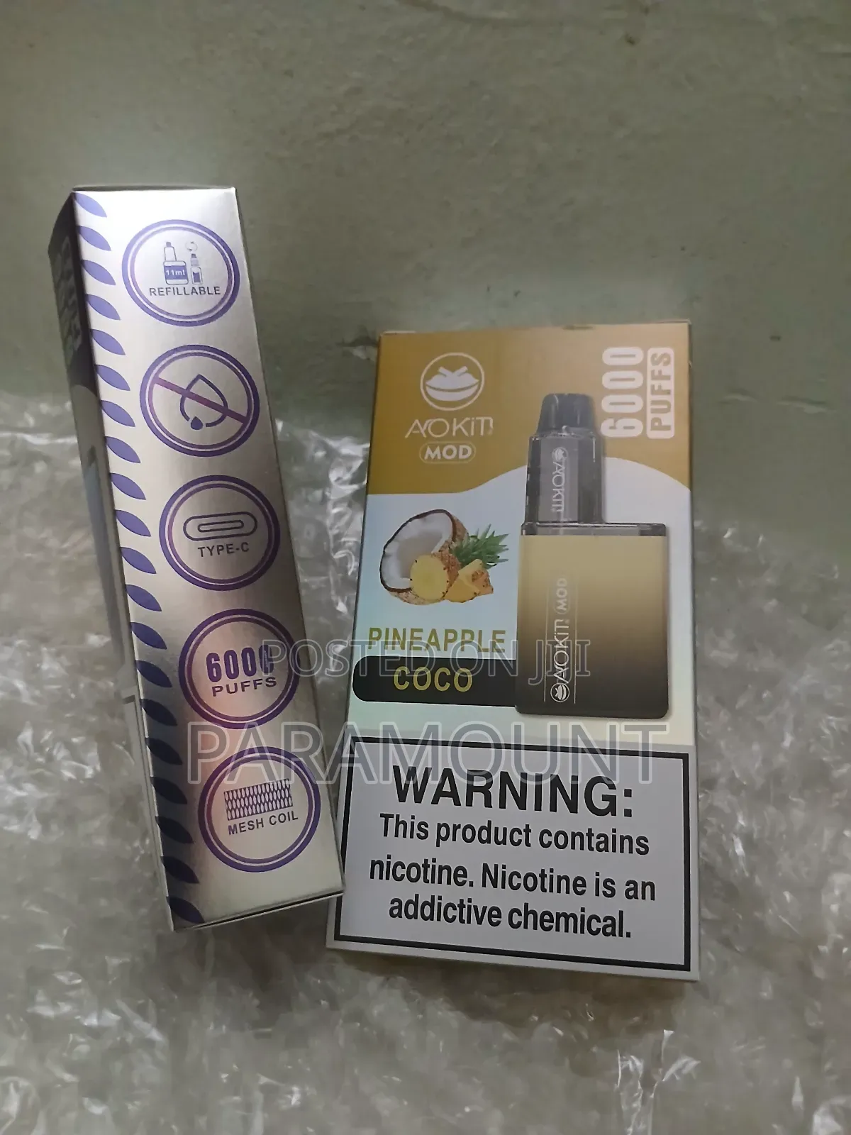 Rrefillable Rechargeable Aokit Vape With 11ml Free Juice.