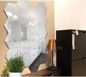 Peel and Stick Installation Hexagon Acrylic Mirrors