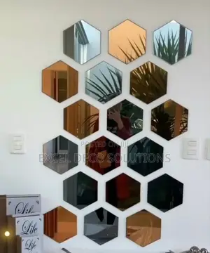 Modern Twist Hexagon Wall Mirrors