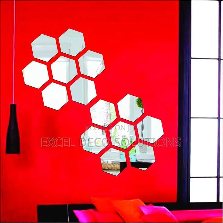 Creative Hexagon Wall Decor Acrylic Mirrors