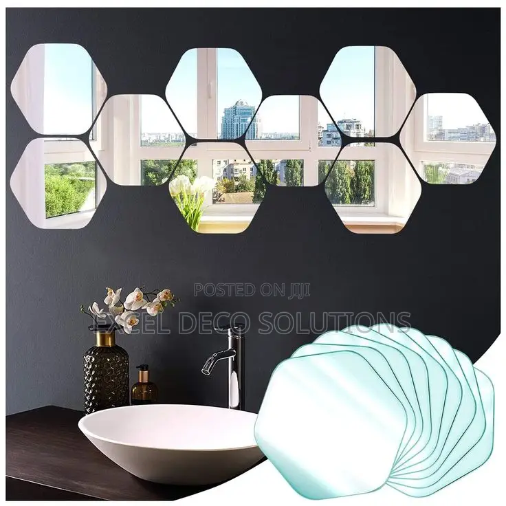 Stylish Hex Mirror Panels, Hexagon Shape Acrylic Mirrors