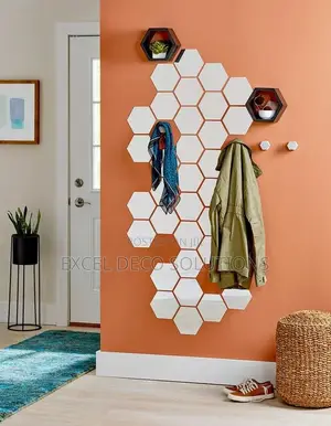 Hexagon Wall Acrylic Mirrors-Designer Look Entryway