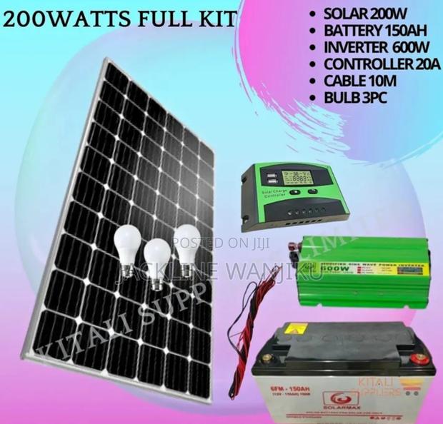 200w Full Kit Solar System/ Full Kits 200watts Solar Combo - main view