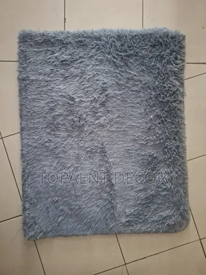 Fluffy Light Grey Warm , Machine Washable House Carpets
