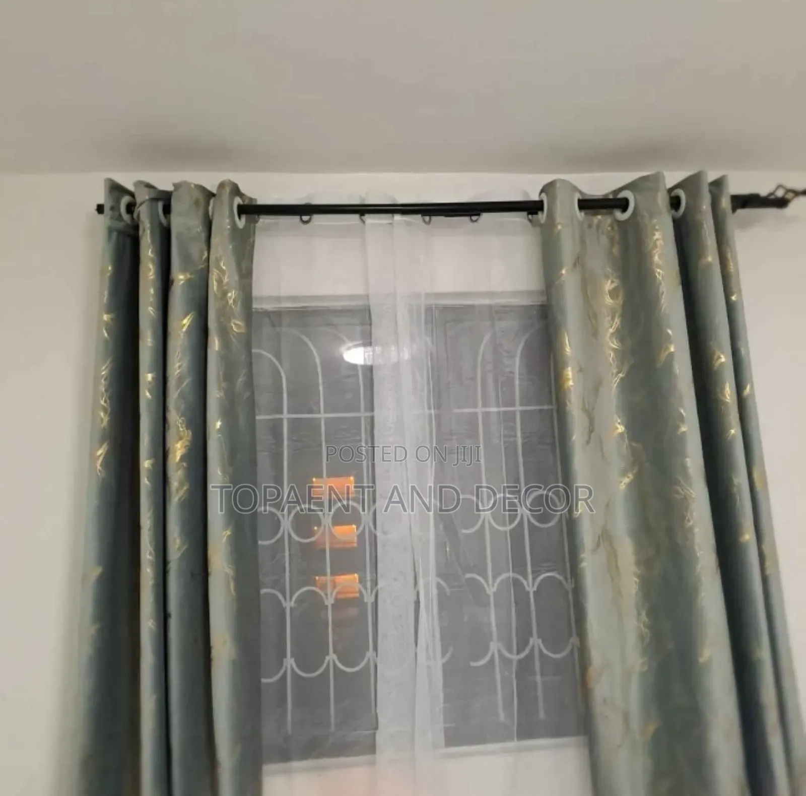 Grey Velvet Curtains With Gold for Night Privacy