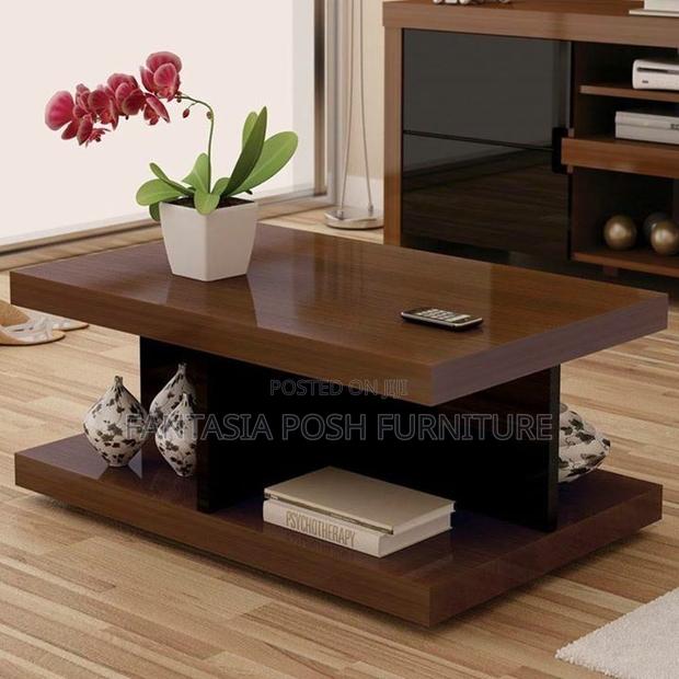 Modern Coffee Table With Dual-Level Open Storage - main view