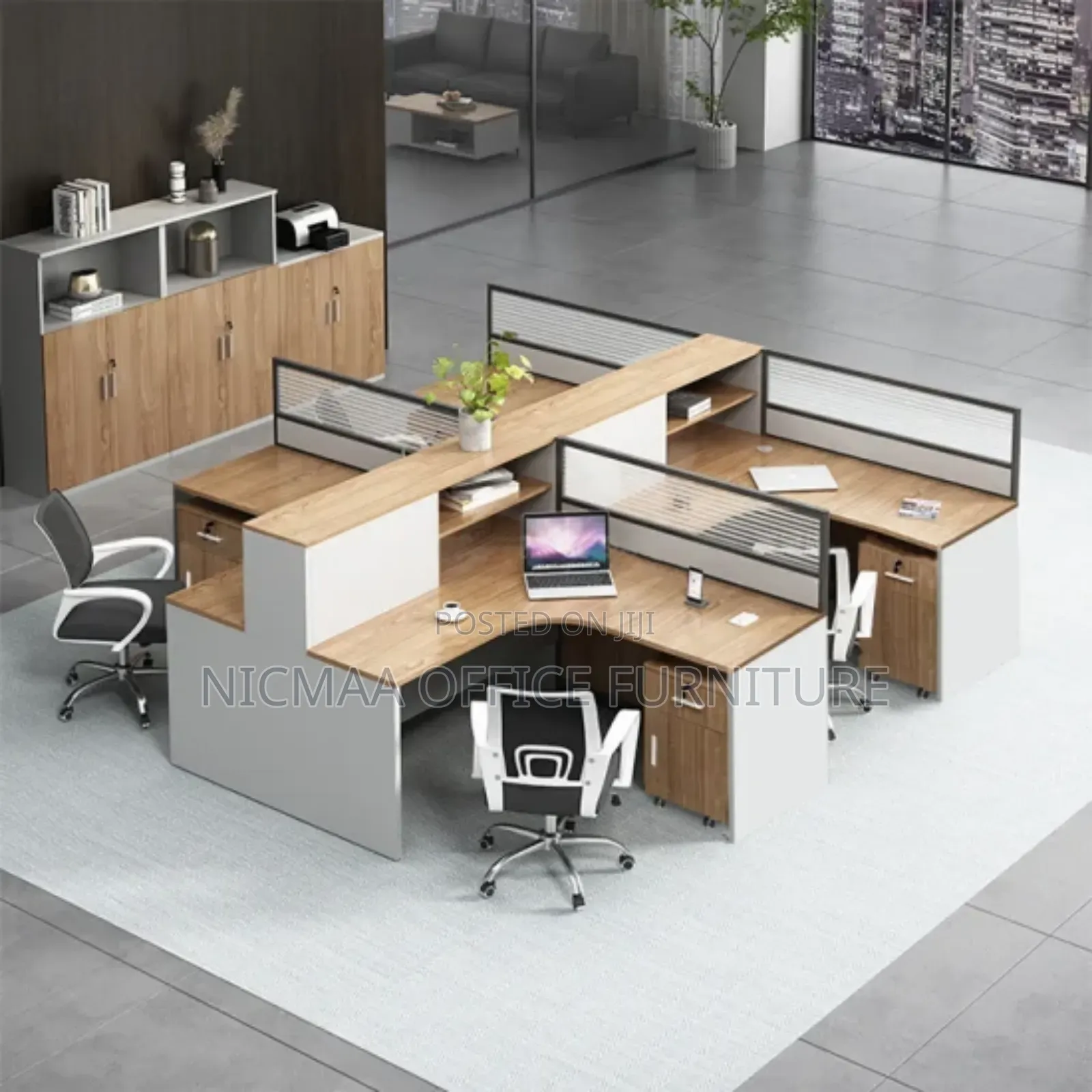 Modular 4-Parts Curved Workstation