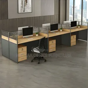 Plywood 6-Seater Modular Workstation