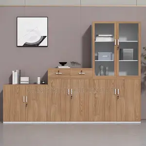 Office Cabinet:2-Door Storage Credenza With Pull Handles