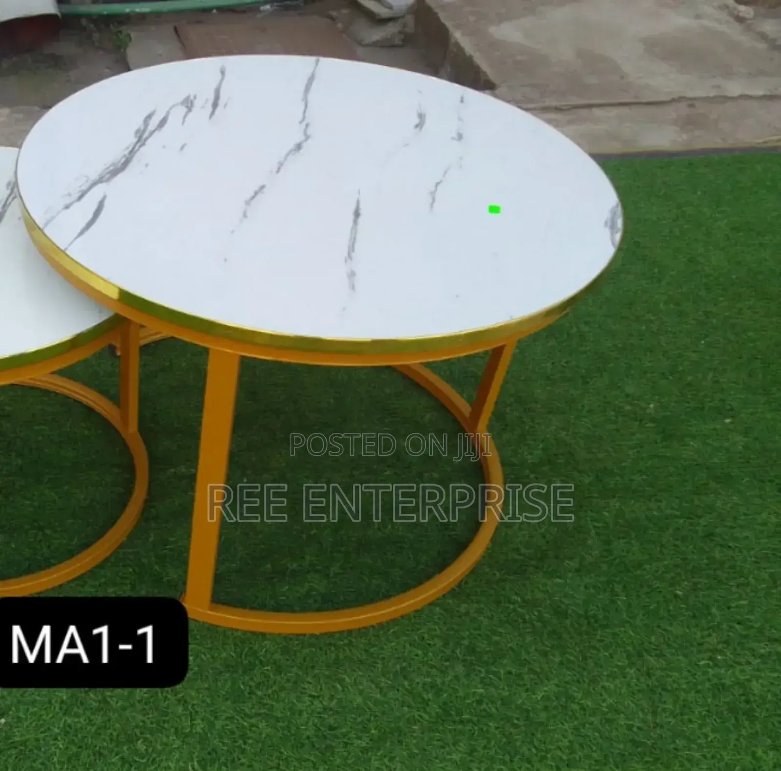 Executive White Nesting Coffee Table Marble Effect (Mdf)