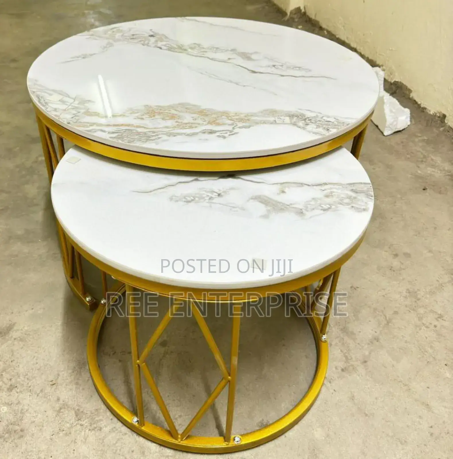 Luxury Pure Ceramic Marble Top Nesting Coffee Tables