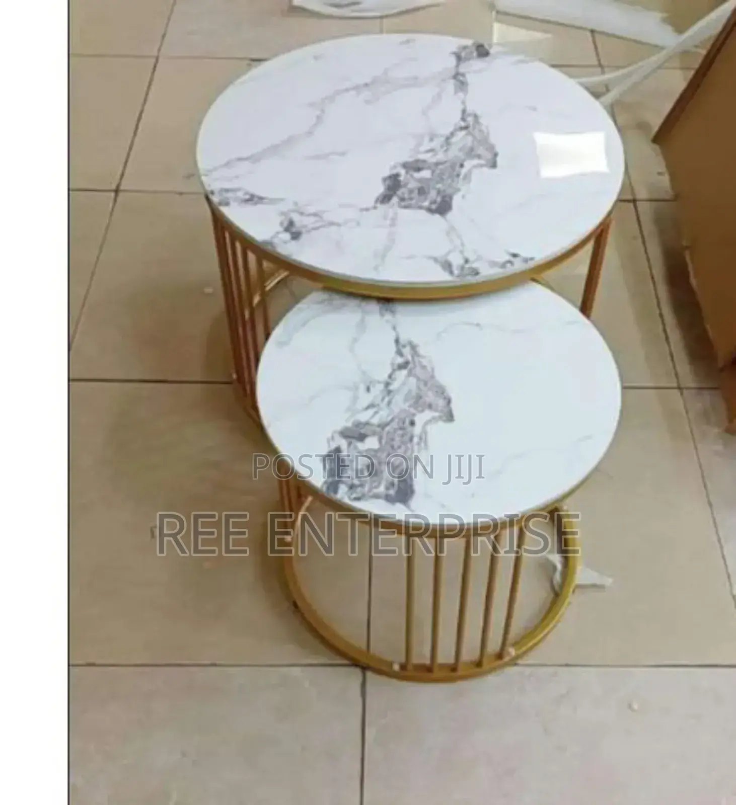 Coffee Table Luxury Pure Ceramic Marble Top Nesting