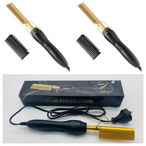 Gold Electric Heat Comb Hair Straightener