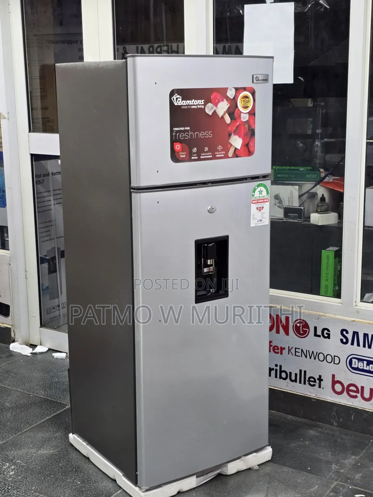 Fridge, Ramtons 213l Fridge Double Door Frost+Dispenser