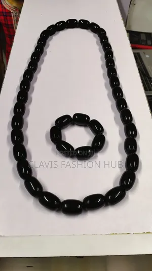 Large Beaded Black Nigerian Necklace