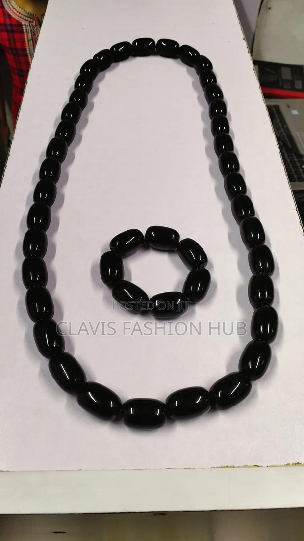 Large Beaded Black Nigerian Necklace