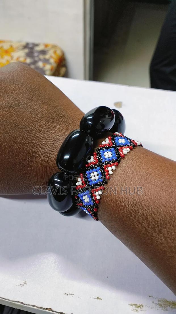 Large Beaded Black Nigerian Necklace - thumbnail 2