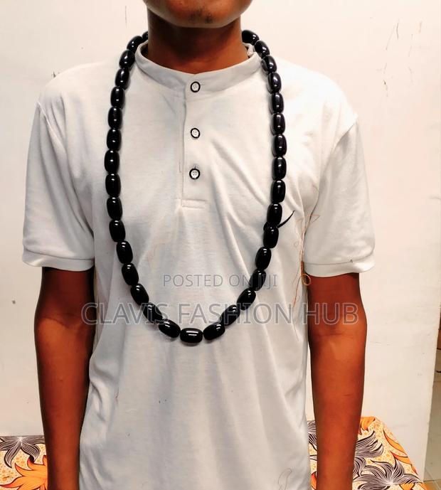 Large Beaded Black Nigerian Necklace - thumbnail 3