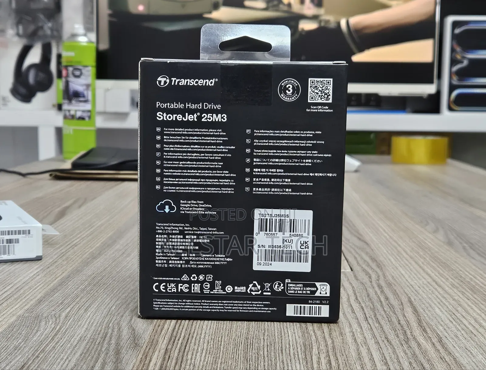 Transcend 2tb Usb 3.1 Storejet 25m3 Portable Hard Drive.