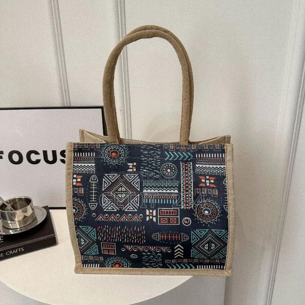 *Geometric Print Pattern Tote Bag - thumbnail 3