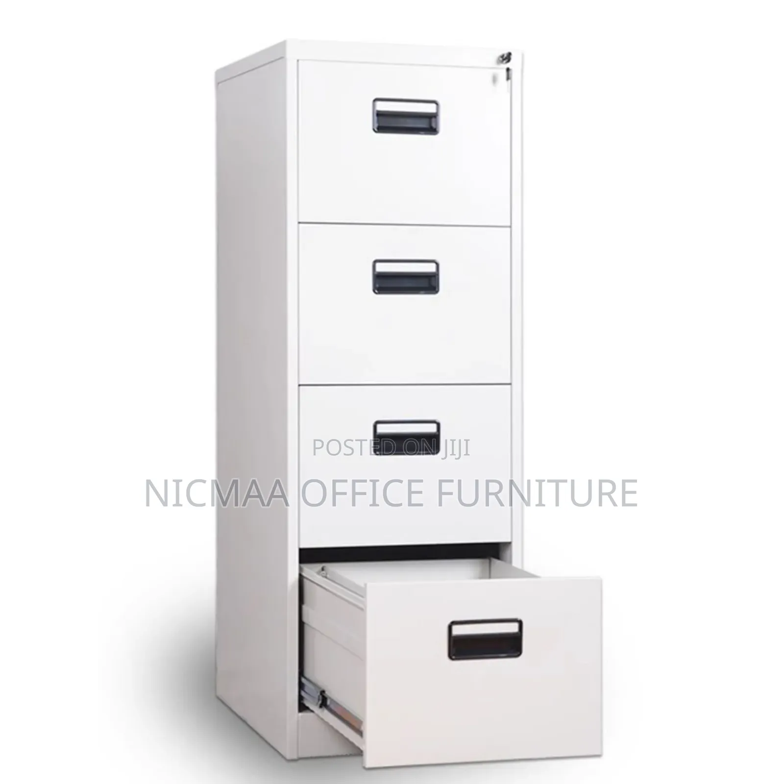 Vertical Metallic 4-Drawer Gray Cabinet