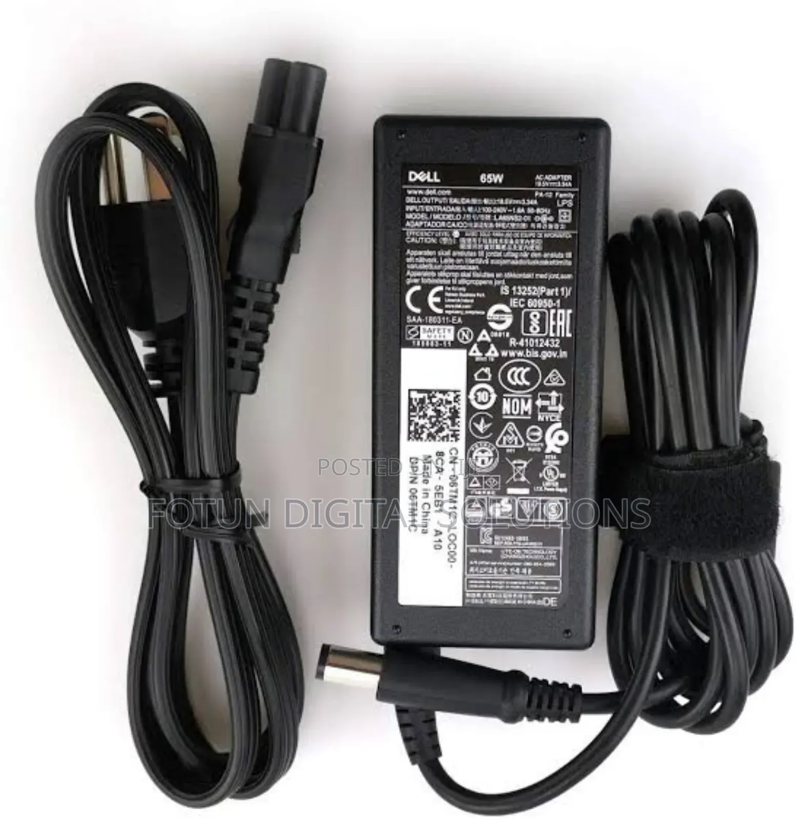 65wdell Big Pin Adapter–Durable Oem Charger for Dell Laptops