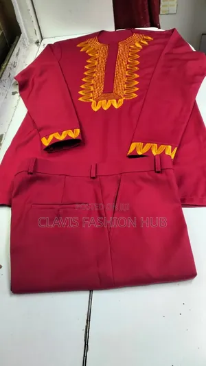 Red Hot Warrior Men Suit With Embroidery