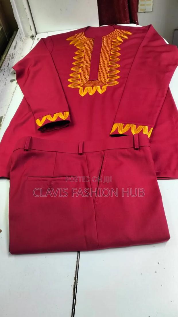 Red Hot Warrior Men Suit With Embroidery - thumbnail 4