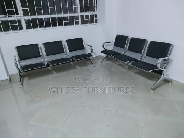 3-Seater Silver Waiting Bench