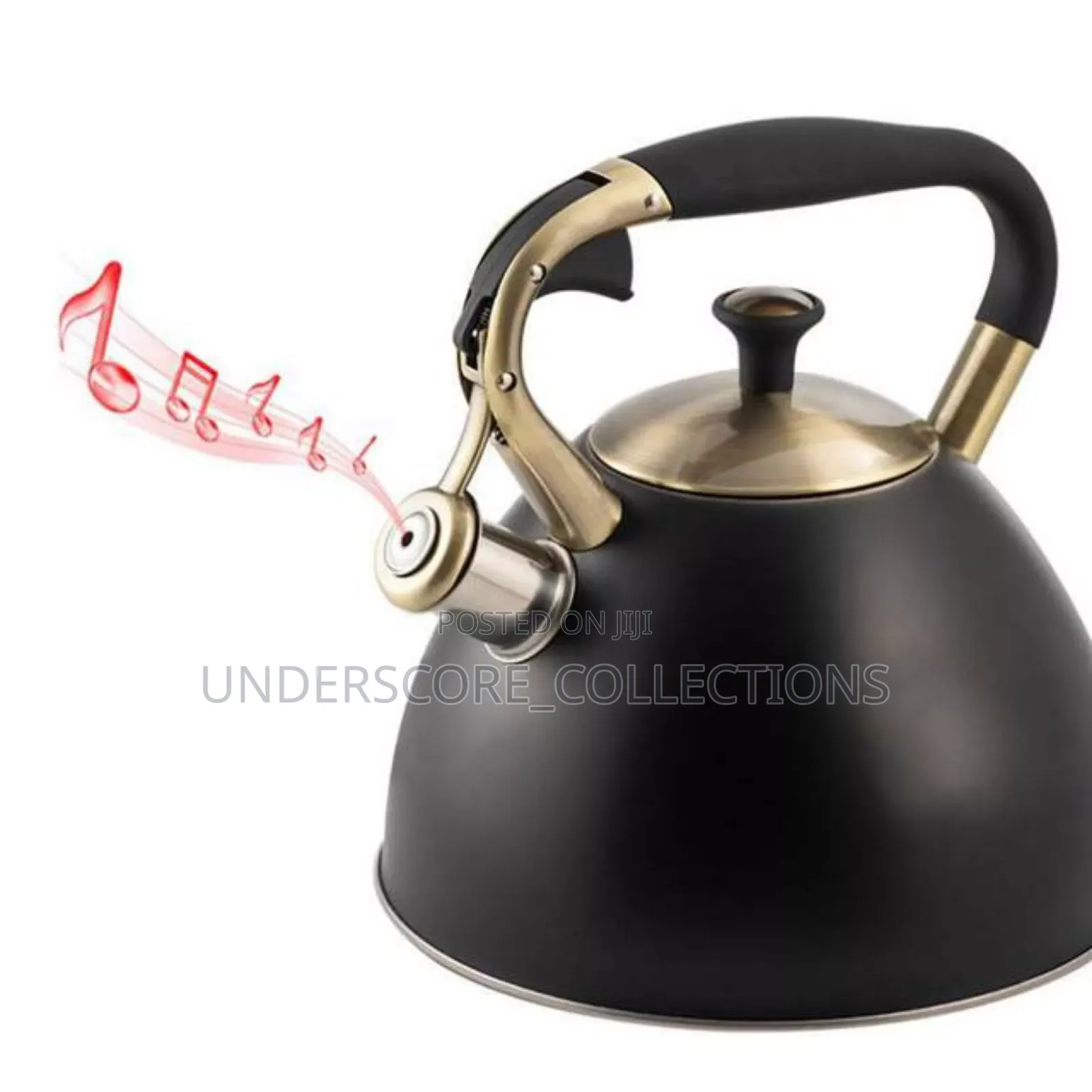 Black and Gold 3 Litre Whistling Kettle