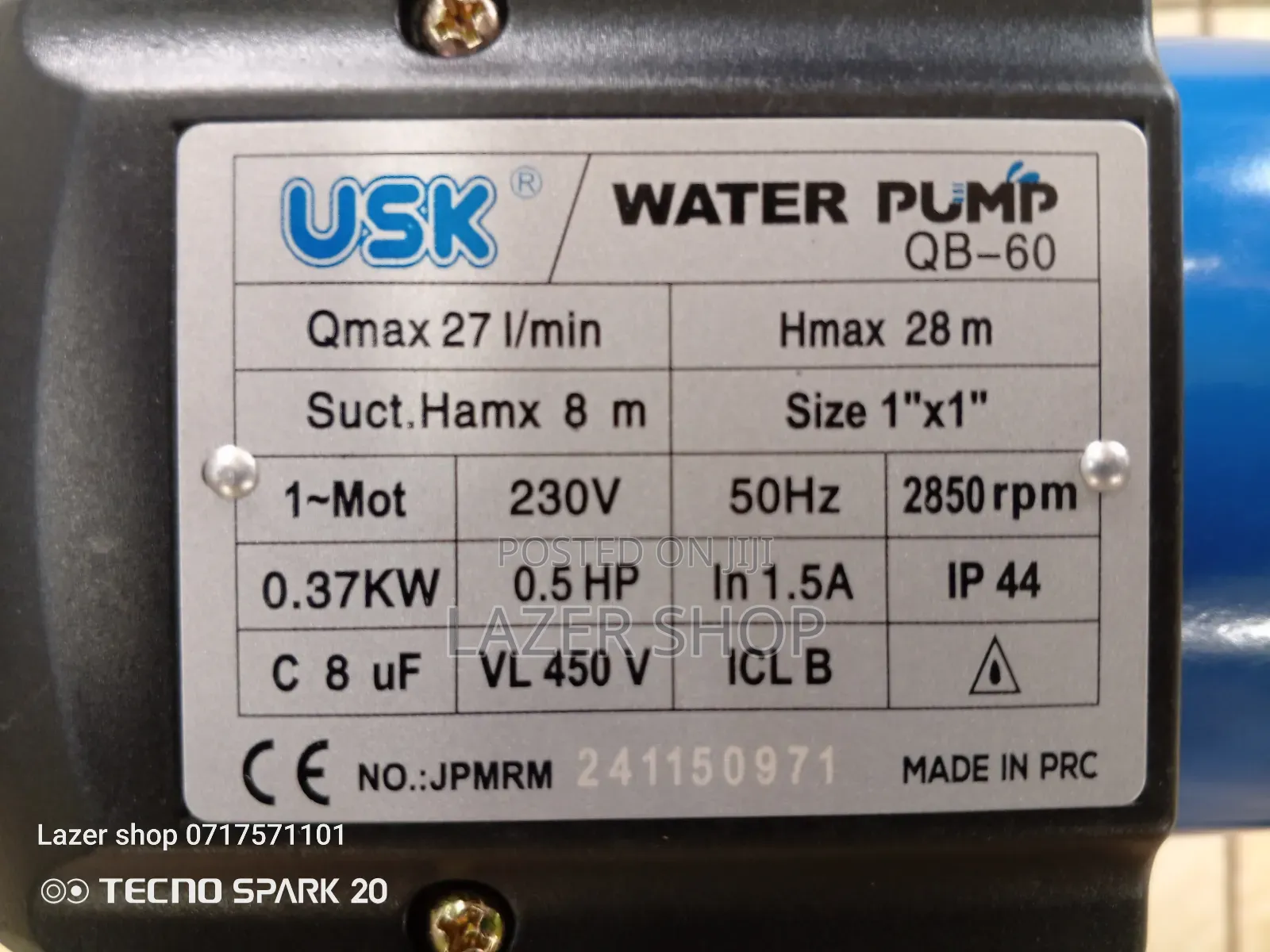 Usk Water Pump 0.5hp