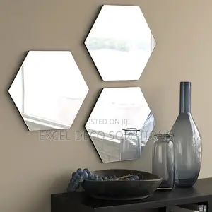 Hallway Wall Transformation Hexagon Acrylic Mirrors