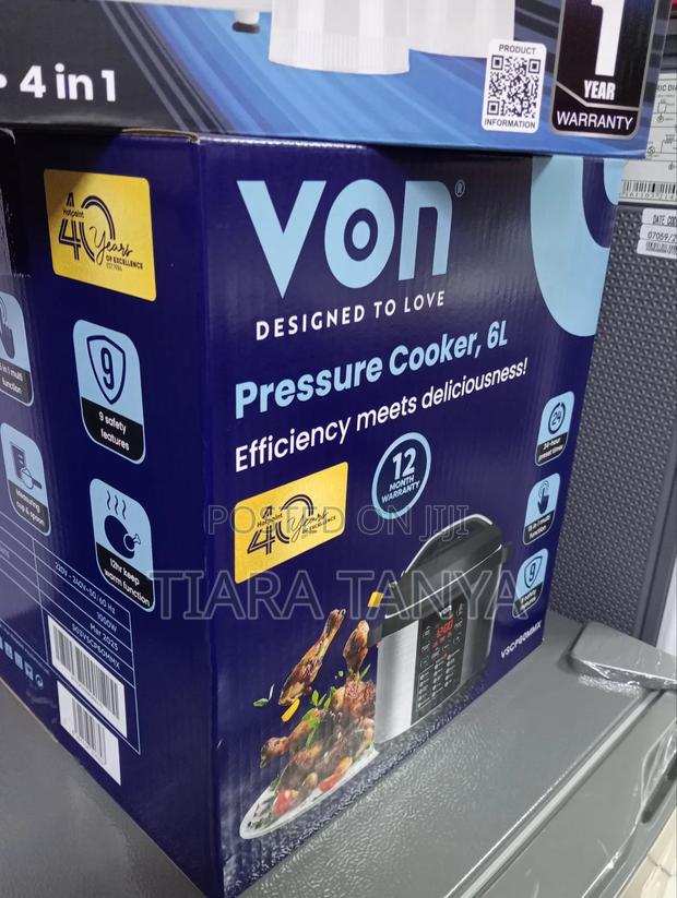 Von 6 Litres Electric Pressure Cooker - main view