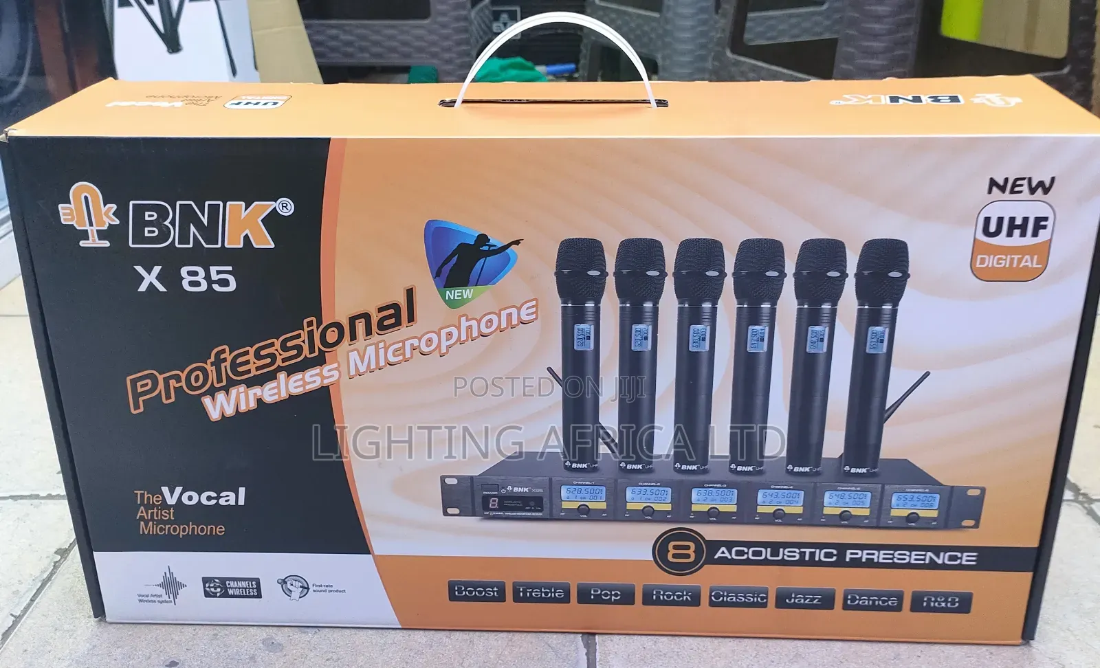 New Quality X85 BNK 6 Mics Wireless Microphone 200m Frequency Range