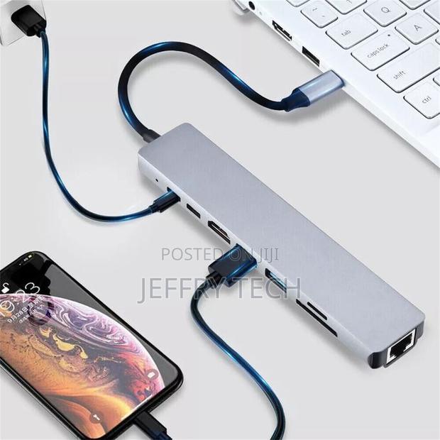 8 in 1 Usb C Hub Ethernet Multiport Type C Adapter
