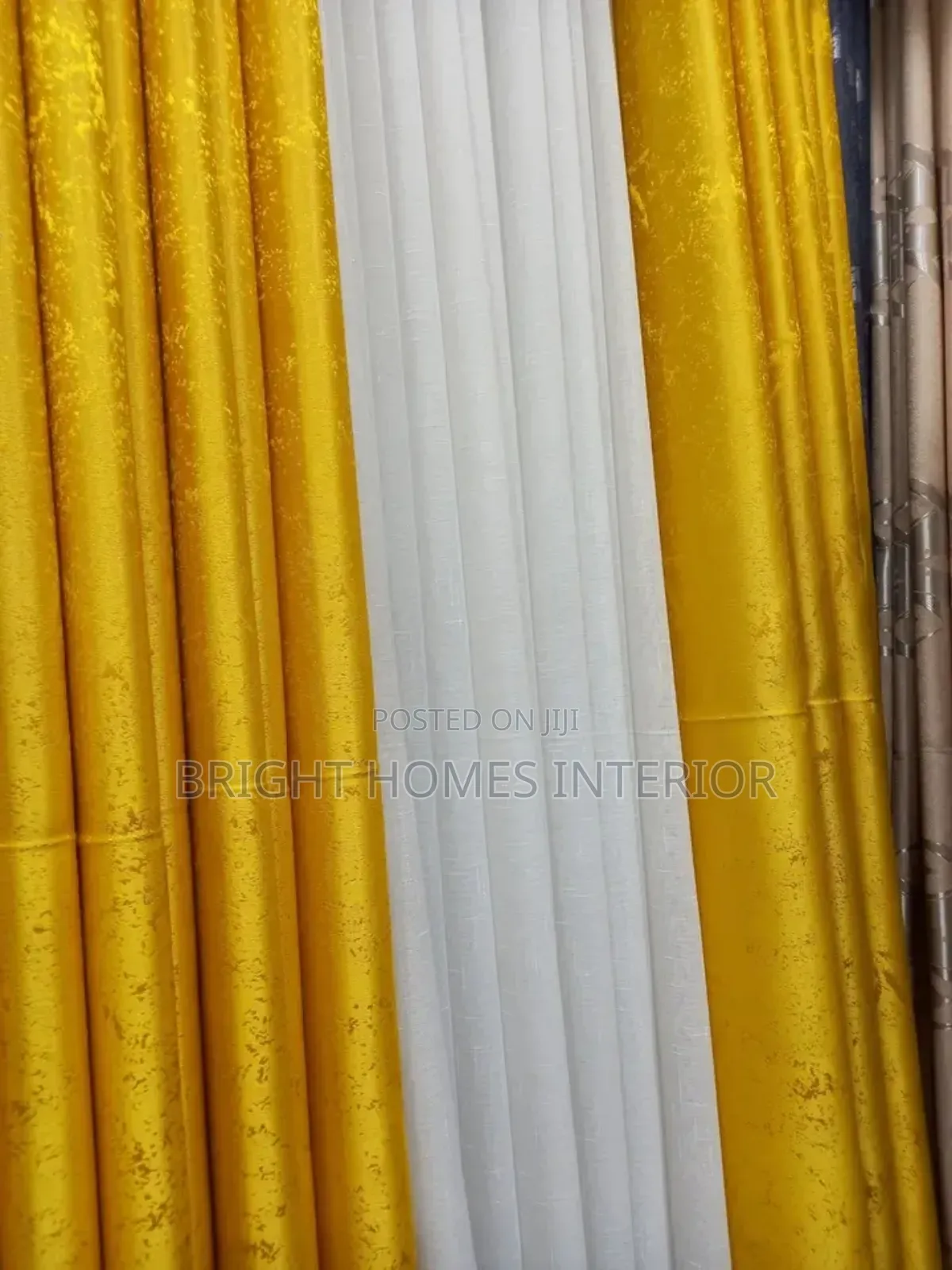 Gold Curtain Heavy Material Curtain and Sheers