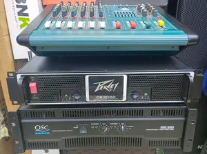 6ch Usb/Bt Plain Mixer + 2000w Peavey + 5000w QSC Amplifiers