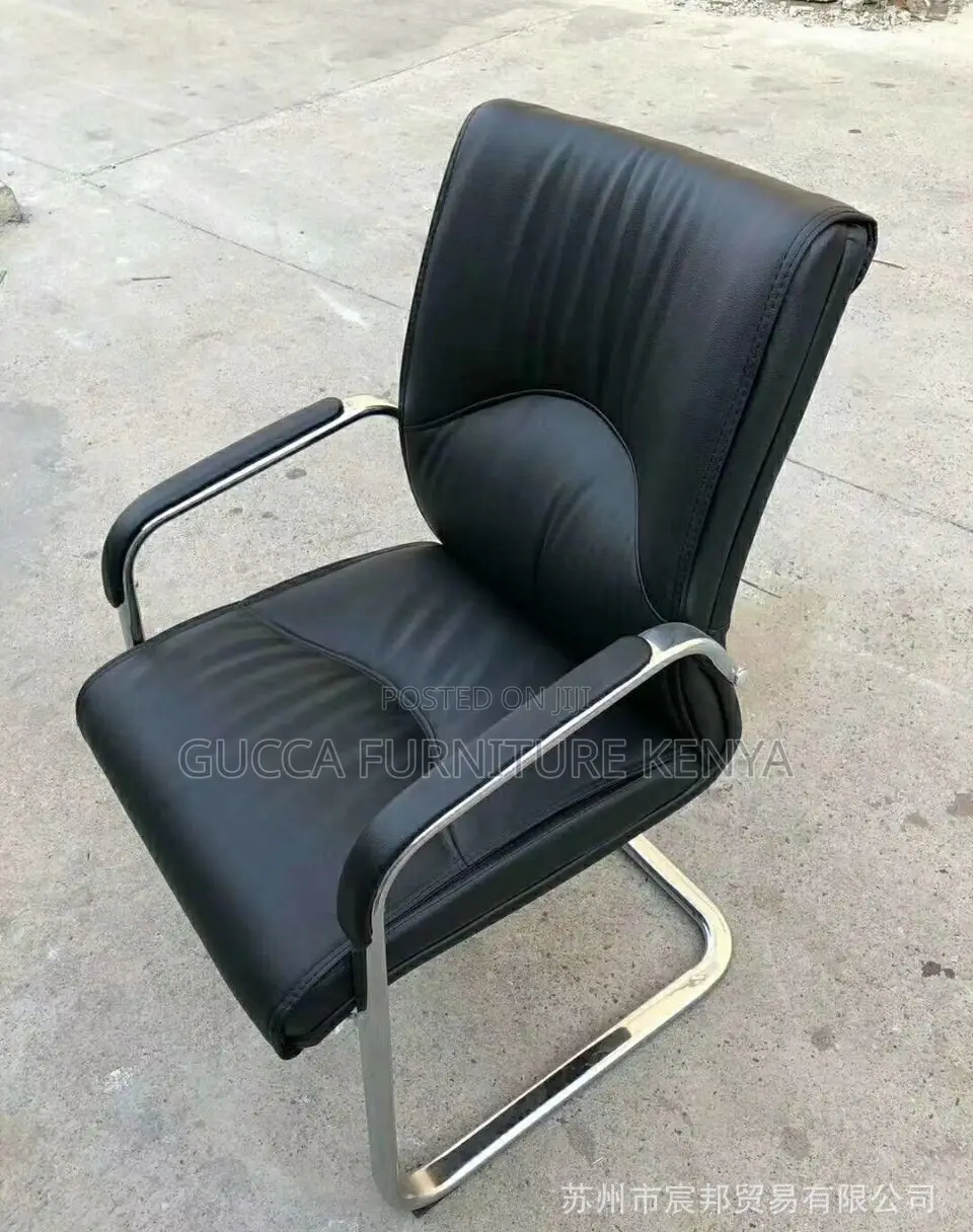 Office Chair: Conference Leather Checkered Bow Frame Chair