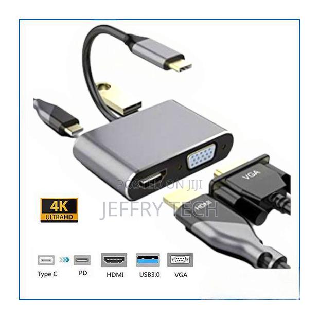 4 in 1 Usb Type-C to Hdmi Vga Multiport Adapter