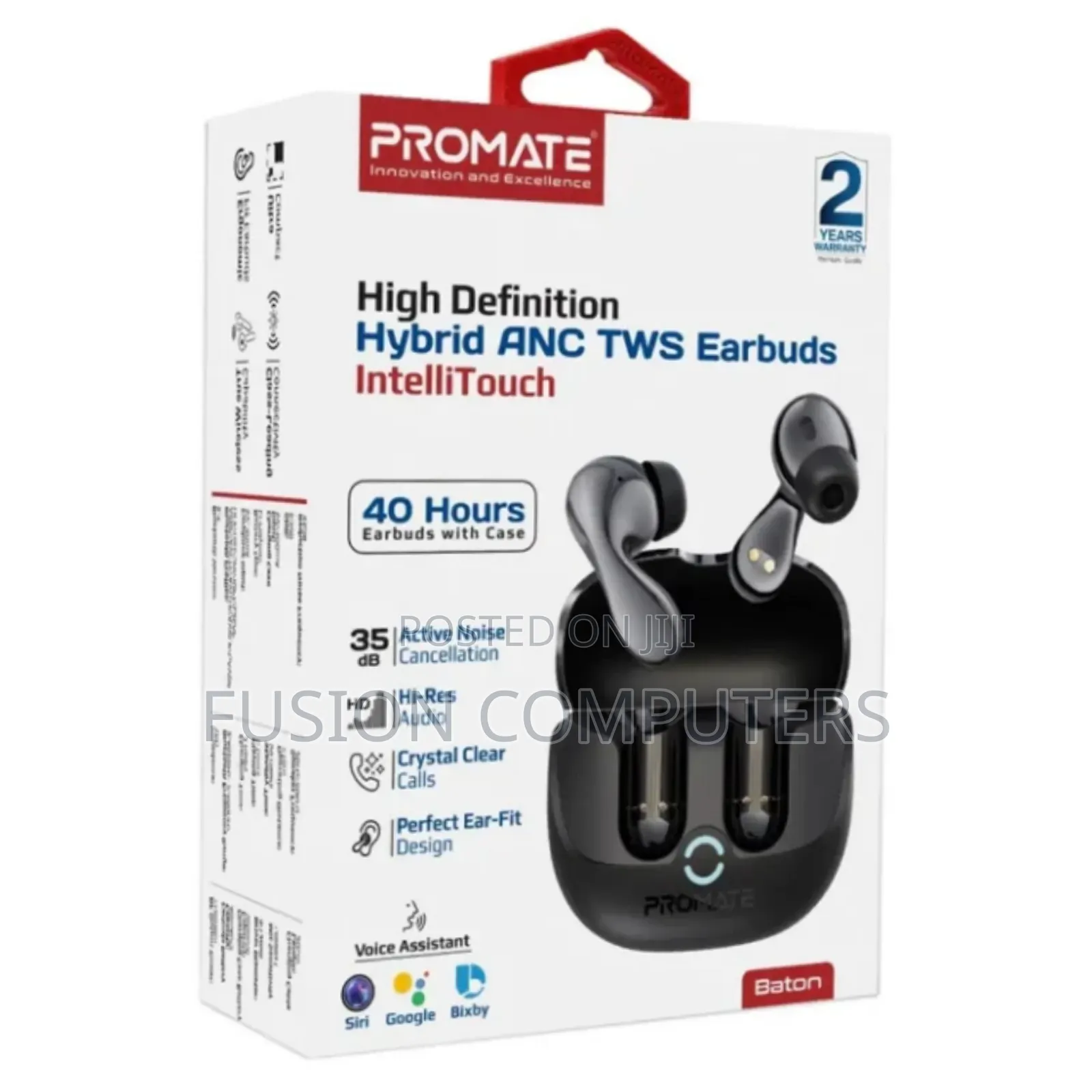 Promate Baton High-Anc TWS Earbuds With Intellitouch